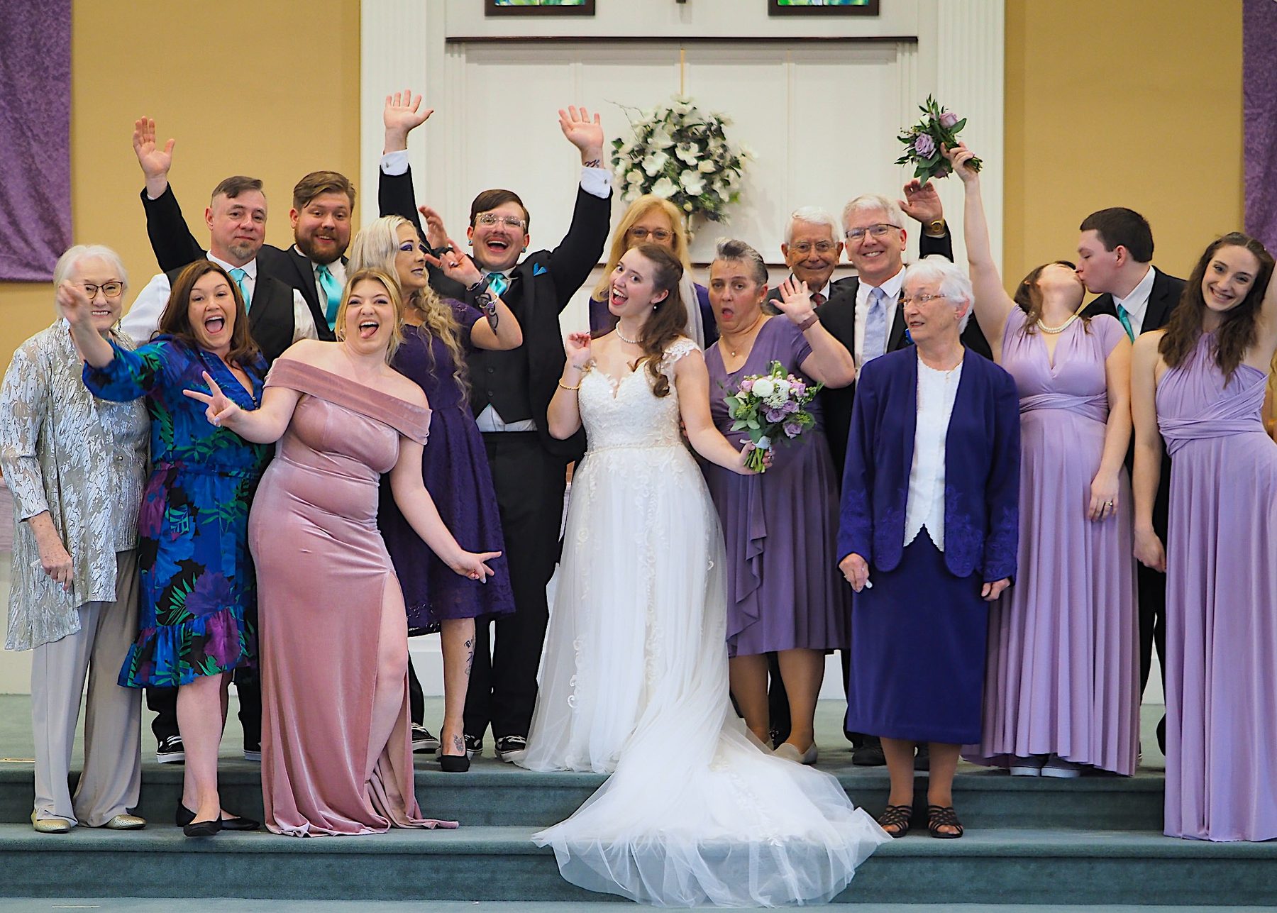 Asheville NC wedding photography – church wedding party celebration by Kristin Shelly