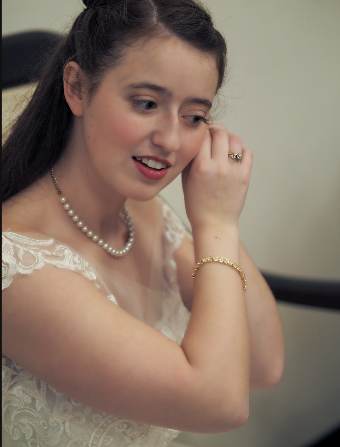 Asheville bridal photographer – bride getting ready pearl necklace ring detail IWED Photography
